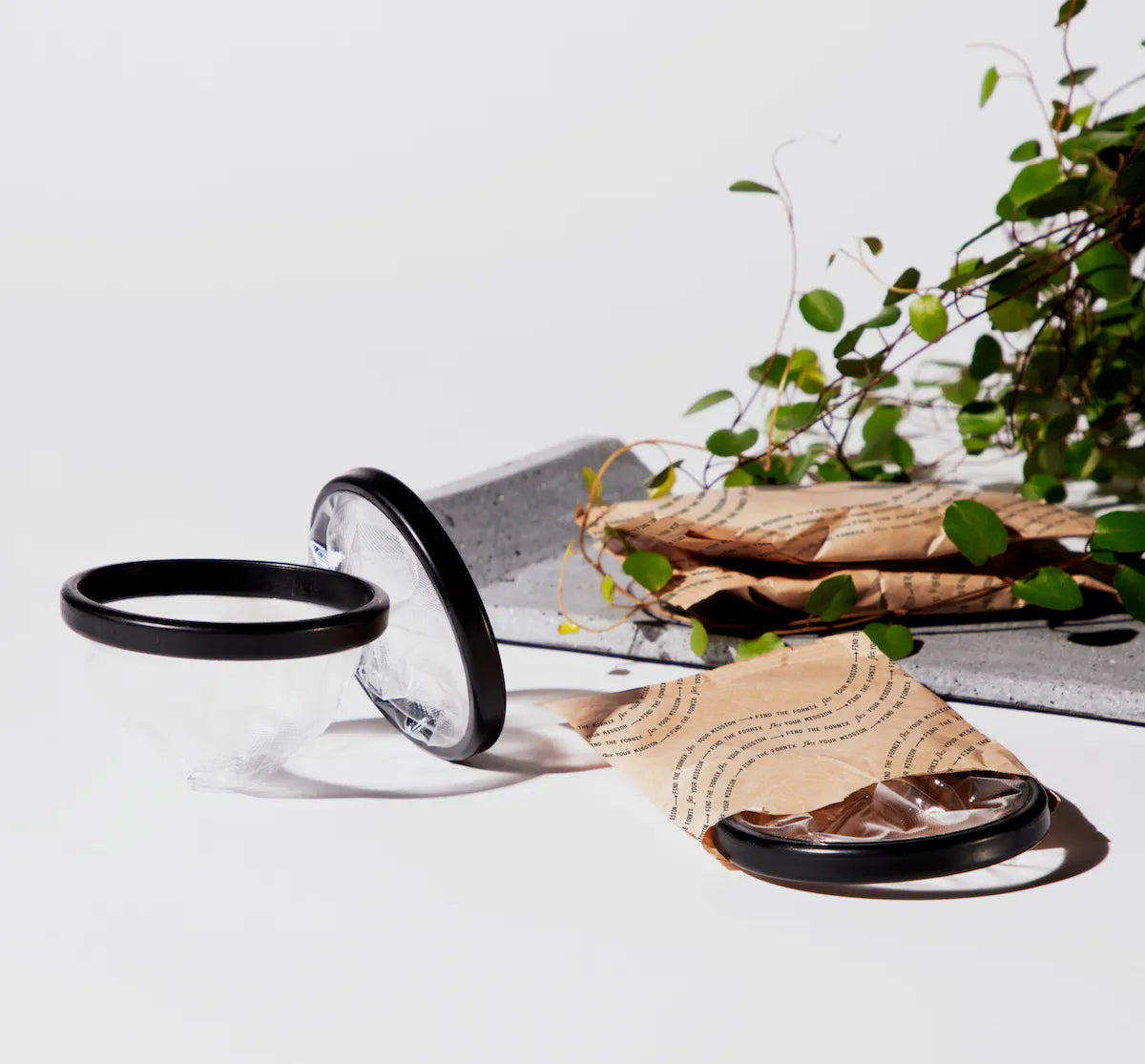 Some flex disposable menstrual discs laying on a table 